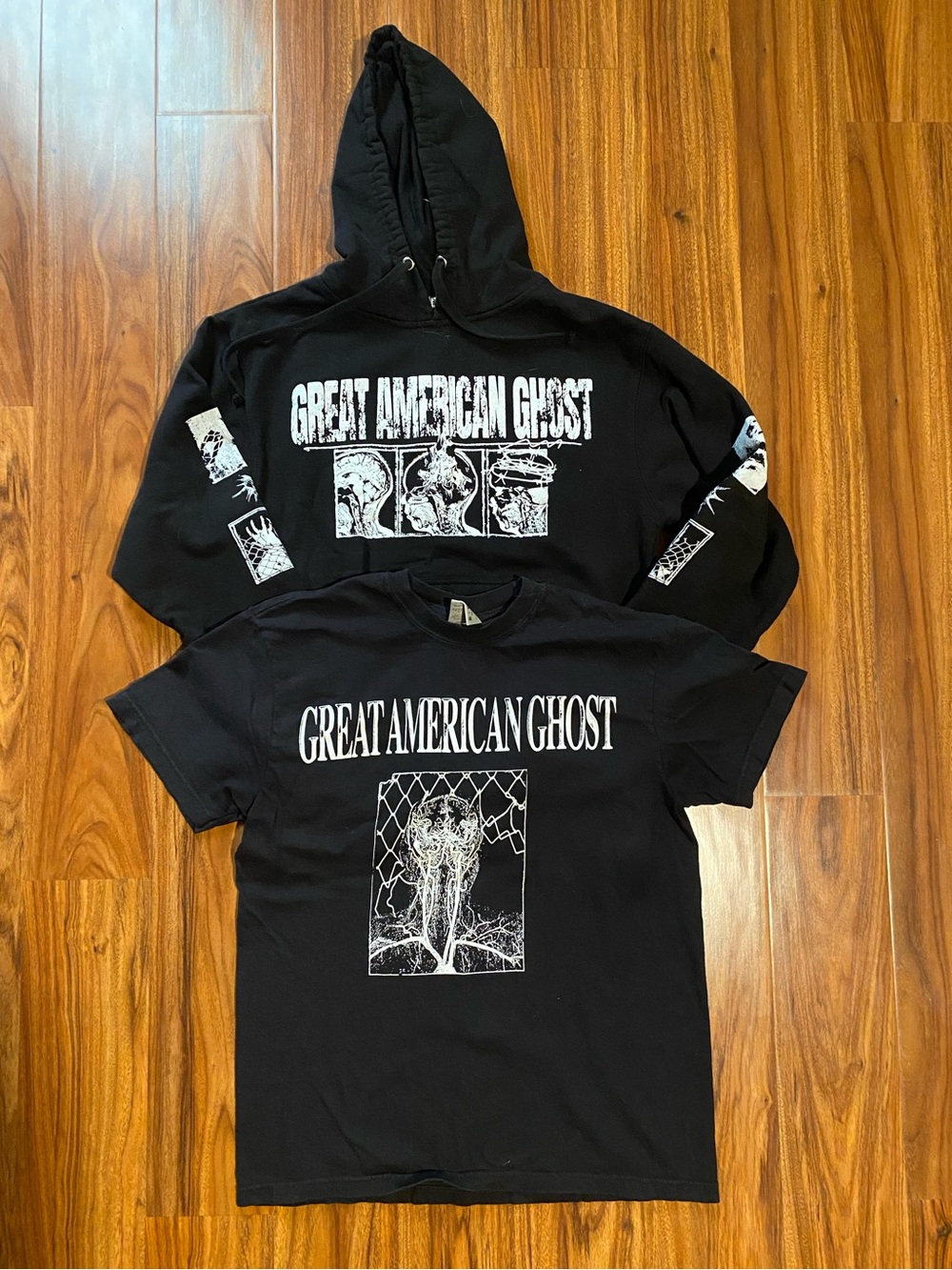 Great American Ghost Hardcore Band Size M tee t shirt & S hoodie